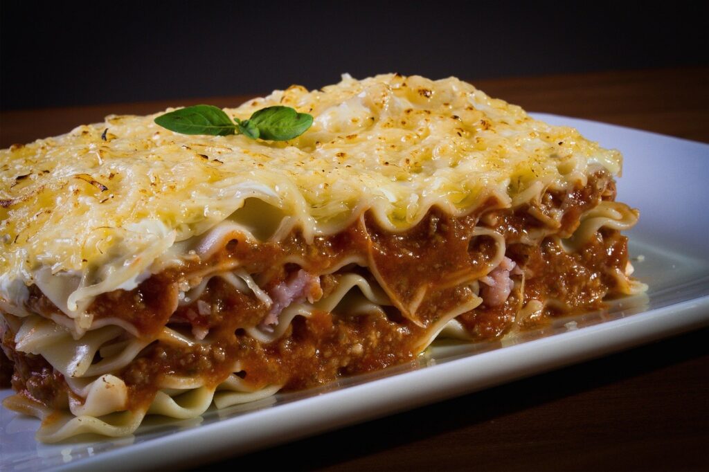 lasagna on the plate