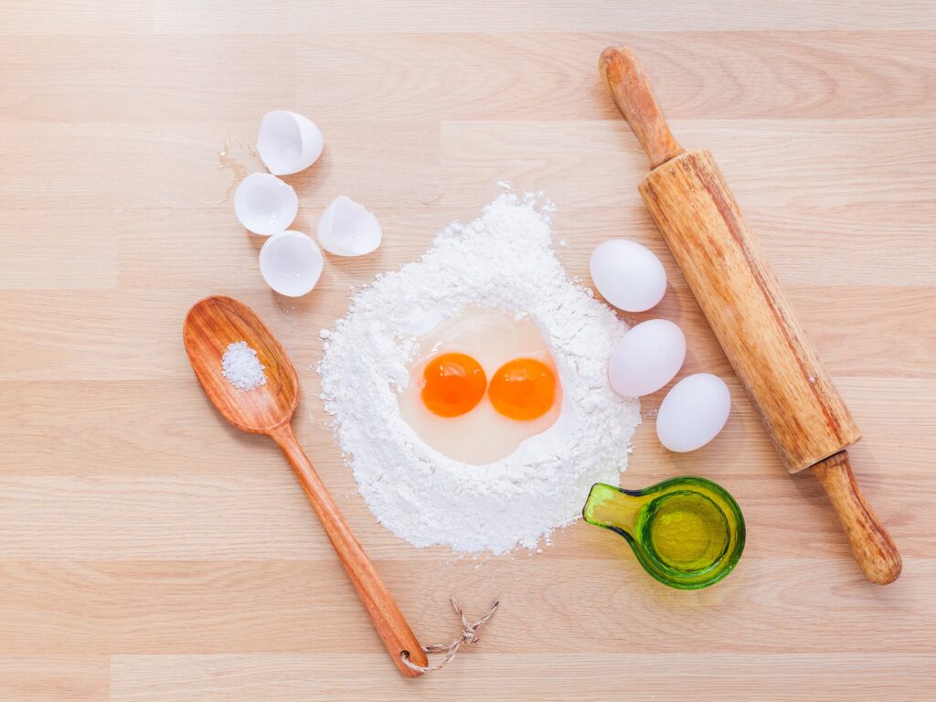 eggs and flour